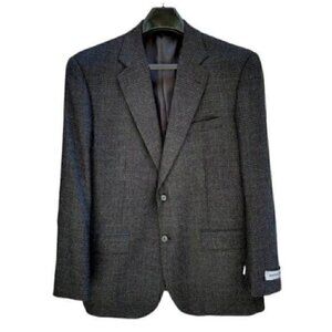 NWT Bert Pulitzer 100% Lambswool Plaid Sports Coat Blazer Dark Gray Men’s 44R